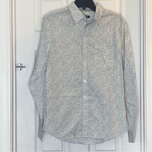 Express Button Down Shirt Speckle Print Size Medium
